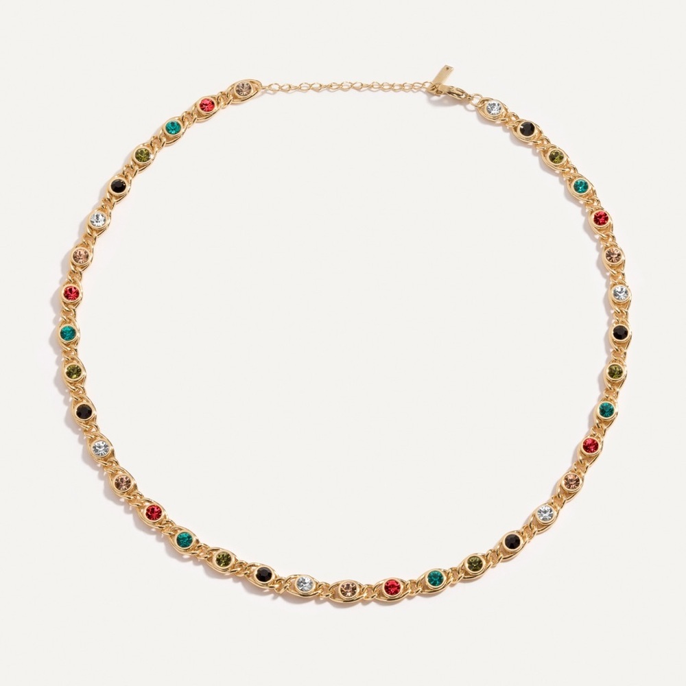 18K Gold Plated Color Gemstone Necklace · Waterproof & Tarnish-Free - Picture 4 of 7